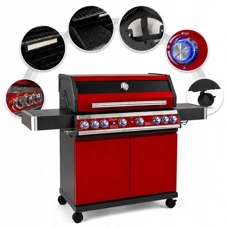Grill Corciano Gazowy Premium 23.5 KW 6+2 palnik żarowy Komplet 1szt.