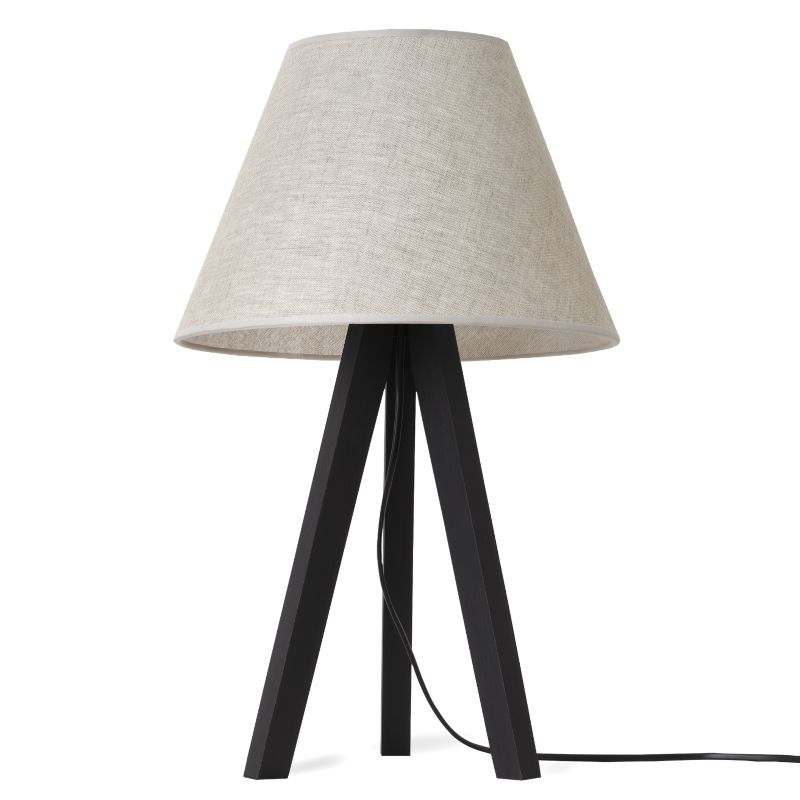 Lampa stołowa nocna trójnóg czarny Light Home Len 1x E27 60W abażur 1szt.