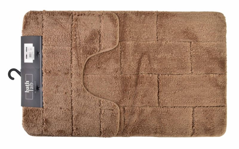 Dywaniki łazienkowe poliester ZAC MONDEX Komplet 50x37/50x80 brązowe 2 szt kpl