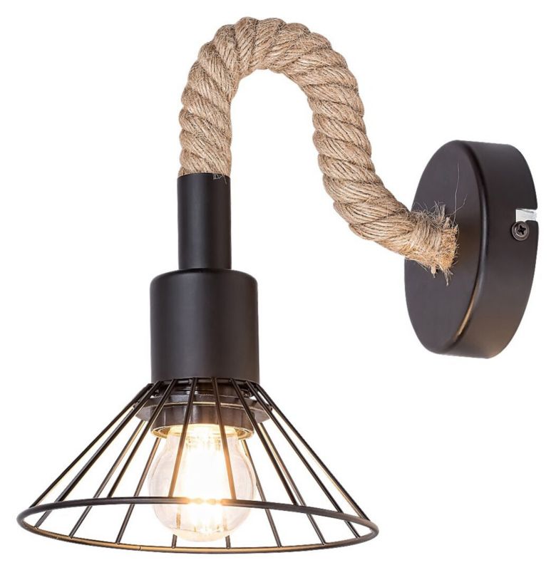 Kinkiet ścienny Rabalux Daryl czarny boho 1 x E27 x IP20 wym: 22 x 15 x 21,5 cm - 1 szt.