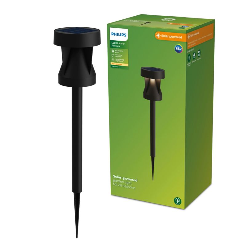Lampa Ogrodowa Avery Philips Solarna Zewnętrzna Słupek Wbijana 54.8cm LED 1.8W 200lm 2700K z Czujnikiem Zmierzchu 1 szt.