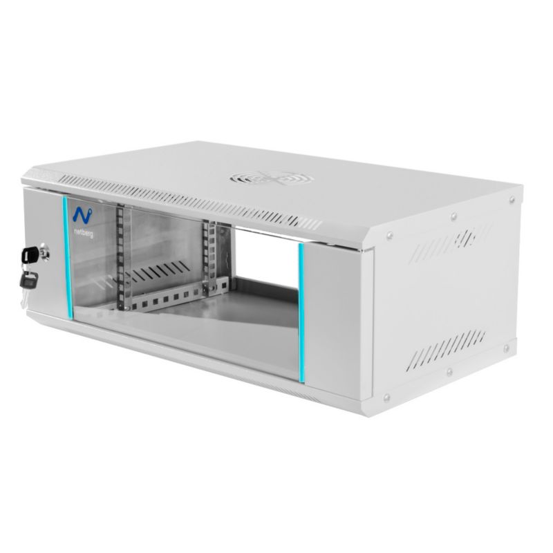 Szafa rack Netberg Basic 19" 4U 240x600x350mm serwerowa na elektronikę wisząca szara 1szt.