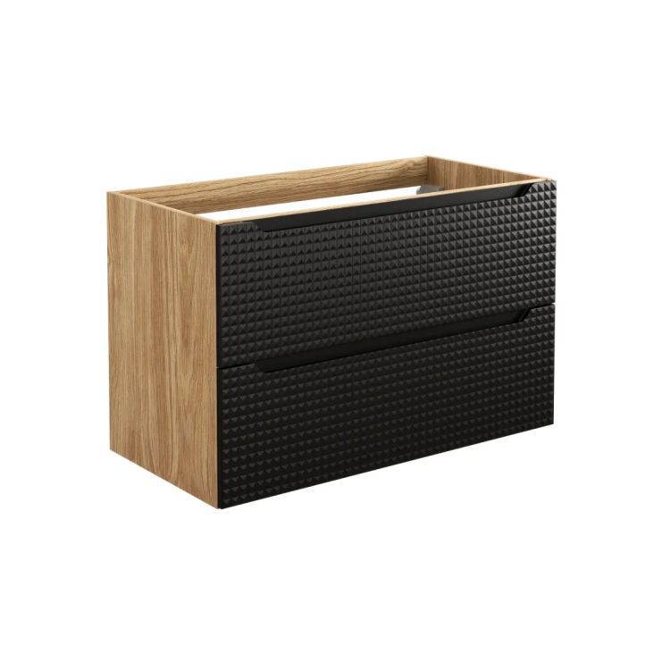 Szafka Comad pod umywalkę LUXOR BLACK 82-90-2S 90cm dąb olejowany/czarna 1 szt