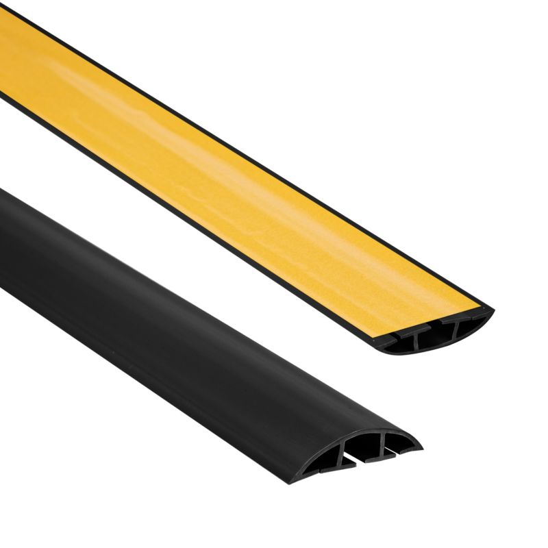 Listwa kablowa maskująca samoprzylepna PCV 60 mm QUEST, maskownica kabli, 3 kanały, półokrągła - 200 cm, czarny, 1 szt.