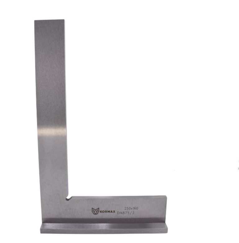 Kątownik ślusarski ze stopką Kormax 250x160mm stalowy DIN875/2 (MT1205-62C) - 1 szt.