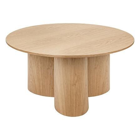 Stolik kawowy Aliona ATMOSPHERA stolik okrągły boho drewniany naturalny 80 cm do salonu 1 szt.