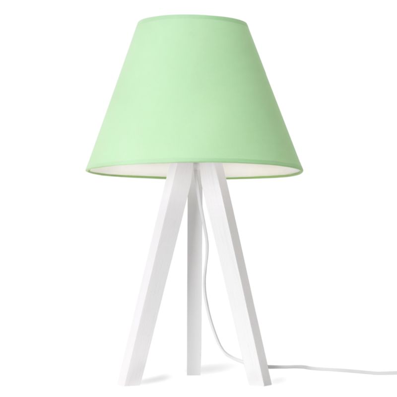 Lampa stołowa nocna trójnóg biały Light Home Pastel 1x E27 60W abażur zielony 1szt.