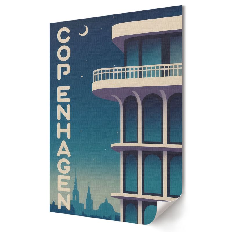 Plakat na ścianę Wallfluent Format A1 Kopenhaga noc Kolektyw Urban Shape 1 szt.