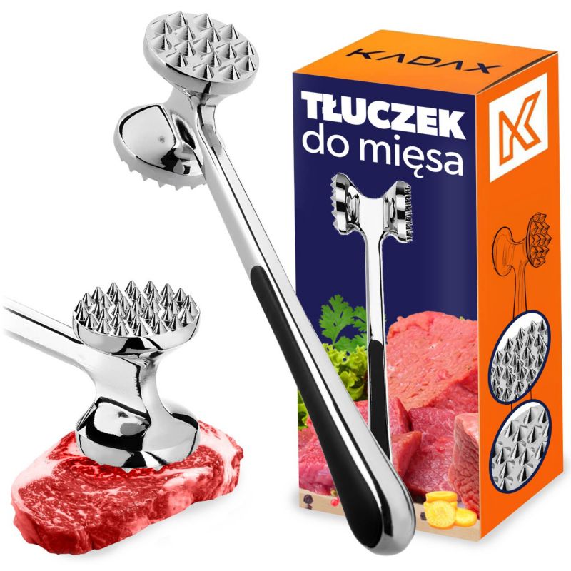Tłuczek Do mięsa KADAX młotek Dwustronny metalowy Rozbijak Kotletów Solidny 1szt.