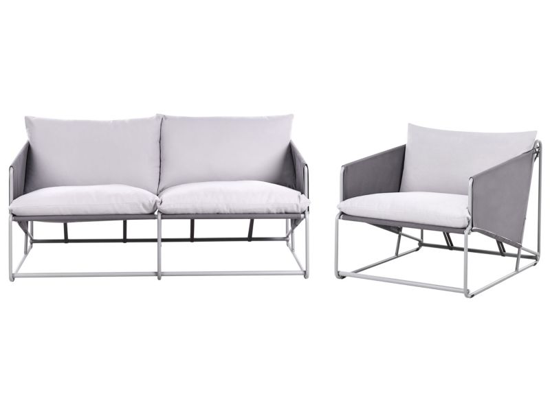 Zestaw ogrodowy dla 3 osób Ponte Metal Szary 1 kpl