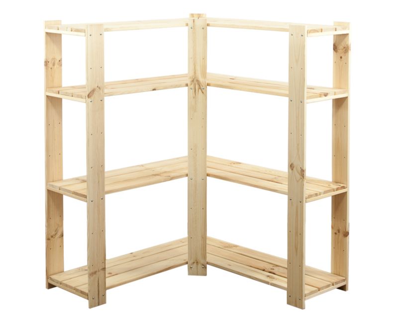 Regał narożny drewniany MODO24 ażurowy sosnowy 115 cm 1 szt.