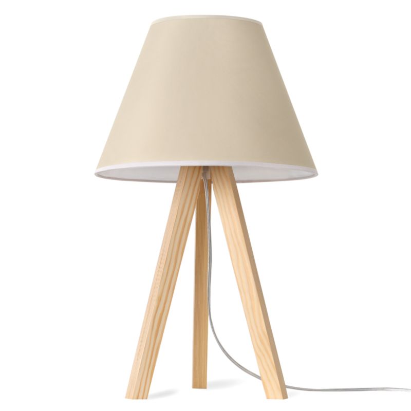 Lampa stołowa nocna trójnóg naturalny Light Home Gaja 1x E27 60W abażur jasny beżowy 1szt.