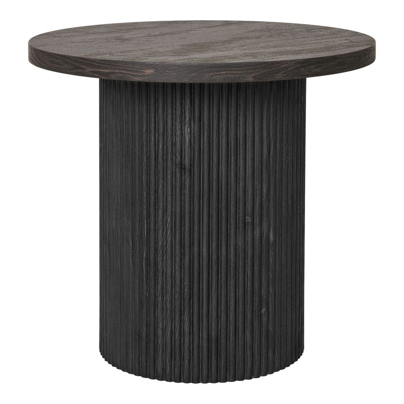 Stolik kawowy okrągły Boavista INTESI nowoczesny brązowy ciemny 48 cm pomocniczy do salonu 1 szt.
