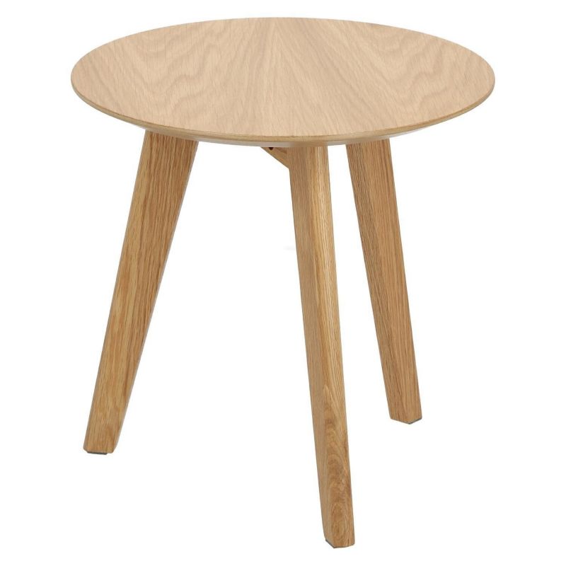 Stolik kawowy okrągły Sano INTESI drewniany dąb naturalny styl skandynawski do salonu 40 cm 1 szt.