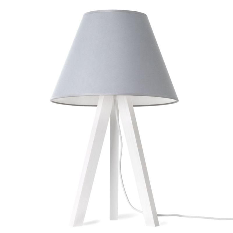 Lampa stołowa nocna trójnóg biały Light Home Gaja 1x E27 60W abażur średni szary 1szt.