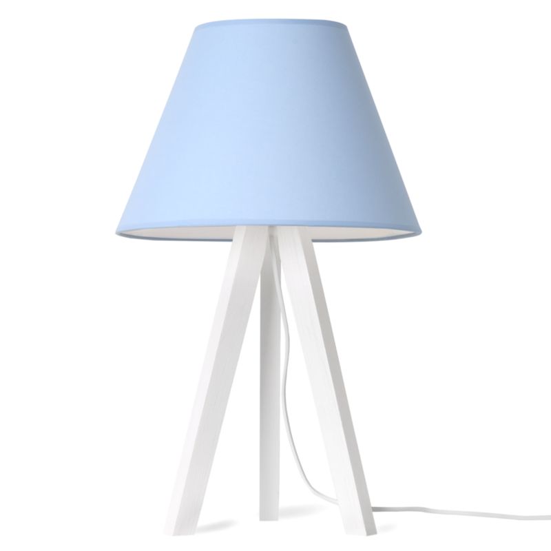 Lampa stołowa nocna trójnóg biały Light Home Pastel 1x E27 60W abażur błękitny 1szt.