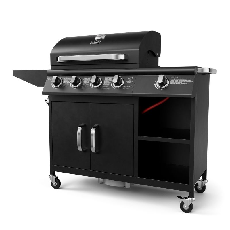 Grill Gazowy Koler Relish V3 Czarny Nierdzewny 5 Palników 16kW 2 Ruszty + Pokrowiec 1 szt.