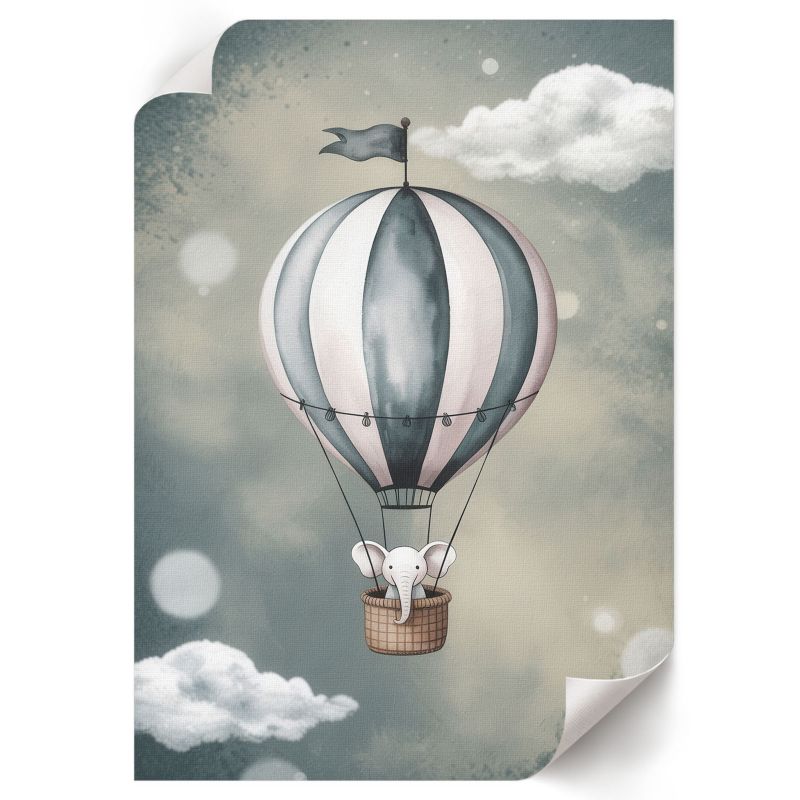 Plakat Na Ścianę ArtPrintCave 21x29,7 cm Słonik w balonie For Children 1 szt.