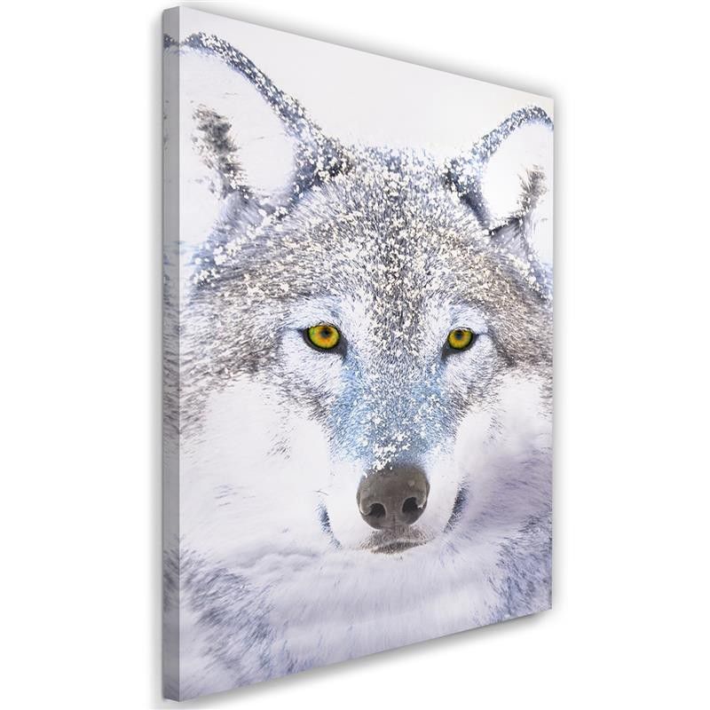 Obraz na płótnie Feeby Biały wilk w śniegu 30x45cm 1szt