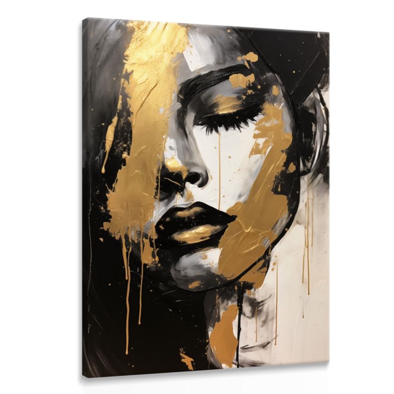 Obraz Muralo Złoty Portret Kobieca Twarz 20x30 cm 1 szt.