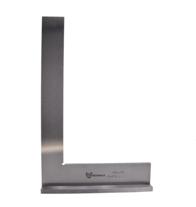 Kątownik ślusarski ze stopką Kormax 300x200mm stalowy DIN875/2 (MT1205-72C) - 1 szt.