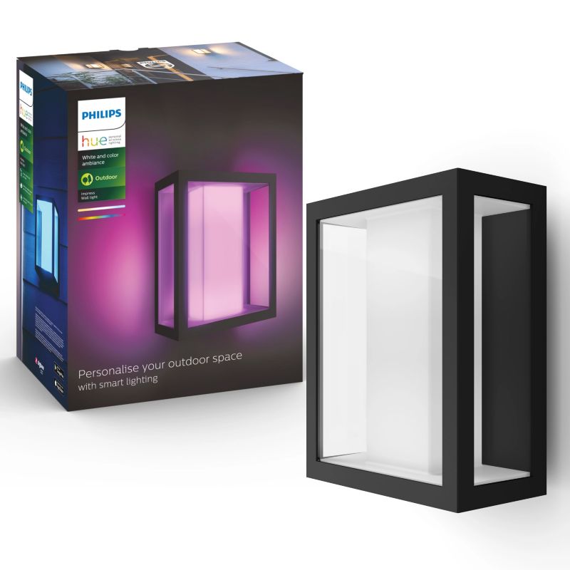 Kinkiet Ogrodowy Philips HUE Lampa Zewnętrzna 15.8W 1180lm IP44 RGB TW Czarna Inteligentna White and Color Ambiance 1 szt.