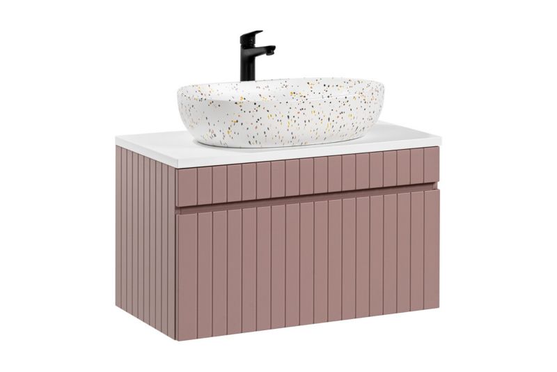 Zestaw mebli łazienkowych 80cm Comad Iconic Rose z umywalką nablatową 1szt