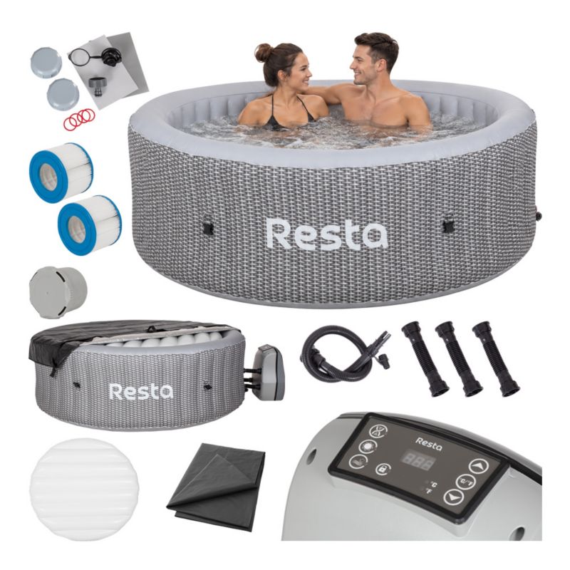 SPA ogrodowe dmuchane Resta Symi 204cm 2040W 6-osobowy szary zestaw standard 1szt.