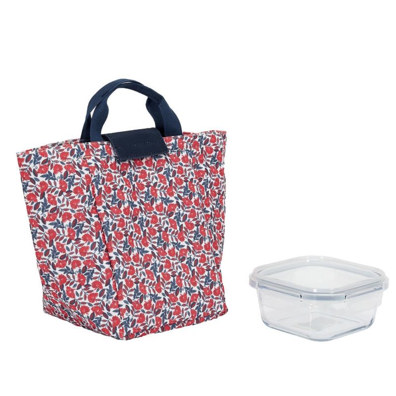 Lunchbox szklany INTESI z torbą termiczną do pracy i szkoły łatwe czyszczenie czerwony 1 szt.