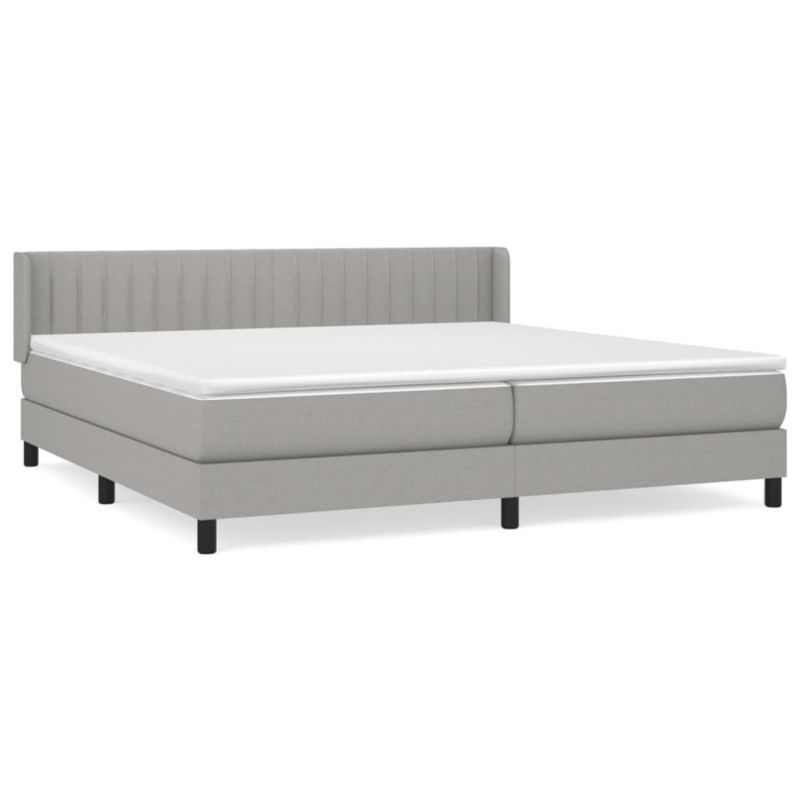 Łóżko kontynentalne WaszeMeble 200x200 cm jasnoszare WM-3129897 1 szt.