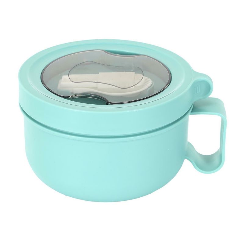 Lunchbox okrągły INTESI niebieski z widelcem łatwe czyszczenie 1 szt.