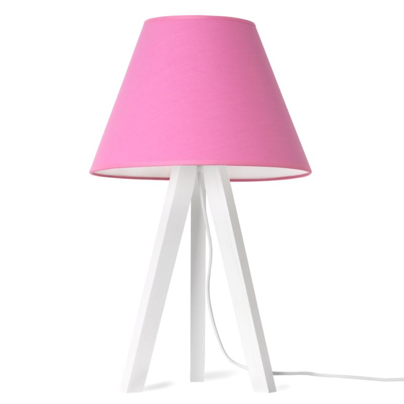 Lampa stołowa nocna trójnóg biały Light Home Pastel 1x E27 60W abażur różowy 1szt.