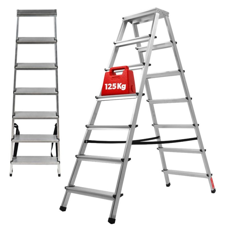Drabina KADAX Aluminiowa Składana 7 Stopniowa Domowa mocna 125kg Produkt Polski 1szt.
