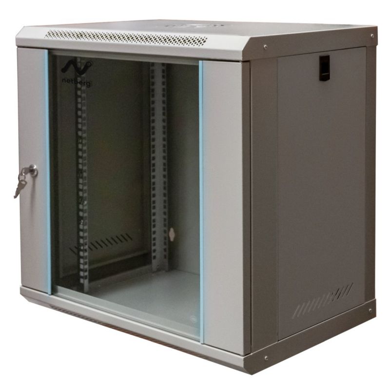 Szafa rack Netberg wisząca instalacyjna szara 19" 12U 600x600x400mm 1szt.