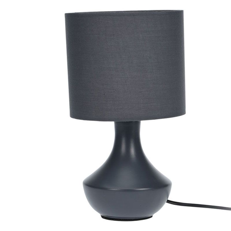 Lampa nocna H&S Decoration stołowa ceramika 28 cm szara 1 szt.