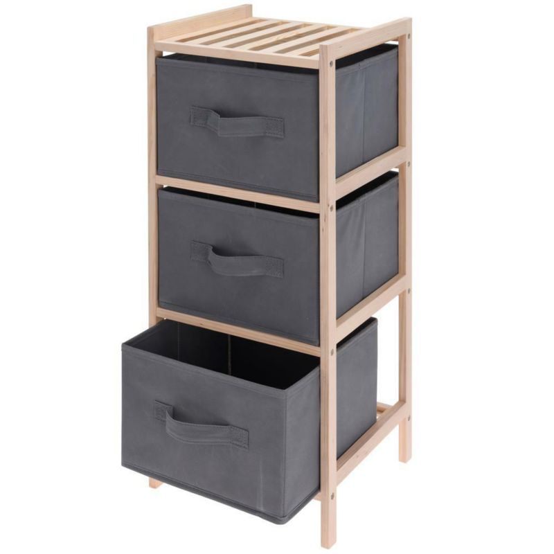 Regał drewniany 3-poziomowy H&S Decoration z 3 szufladami 65x25,5x27,5 cm 1 szt.