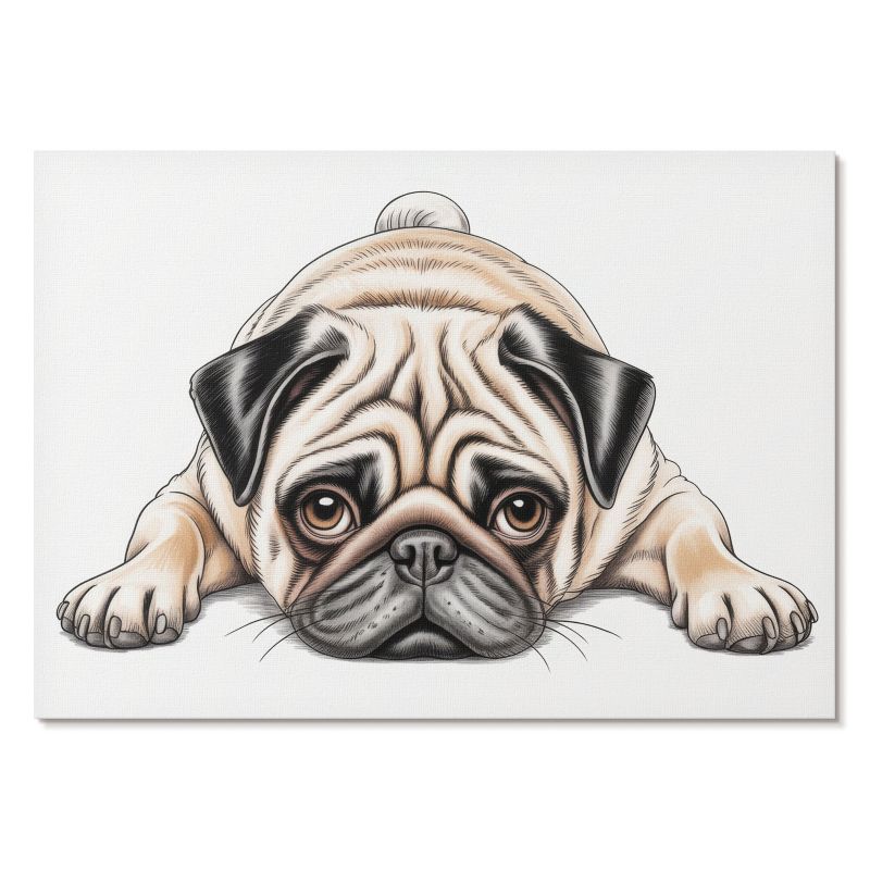 Obraz Plakat Canvas Tulup 84x59,4 cm (A1) Mops ilustracja Do salonu, sypialni, biura 1 szt.
