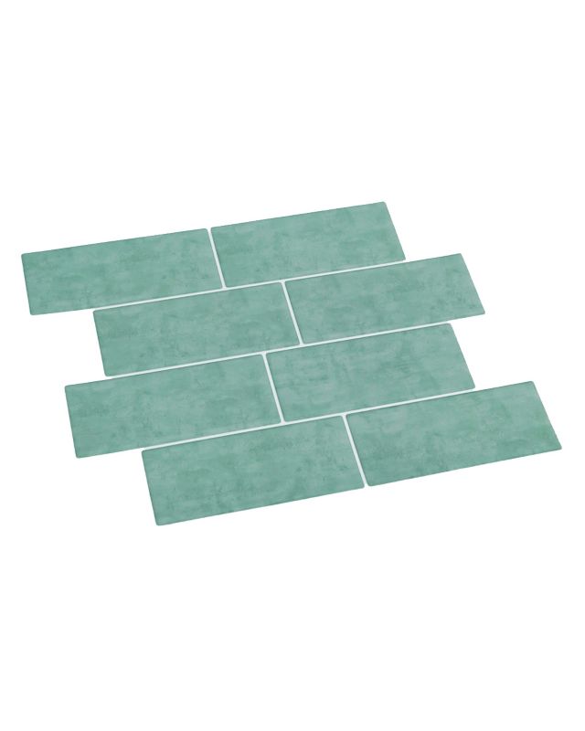 Kafelki ścienne samoprzylepne płytki Mazovia 29,2 x 21,2 cm odporne na zachlapania, geometryczne Zielone 10 szt.