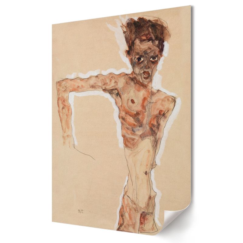 Plakat na płótnie Wallfluent Format A4 Nagi mężczyzna Artysta Egon Schiele 1 szt.