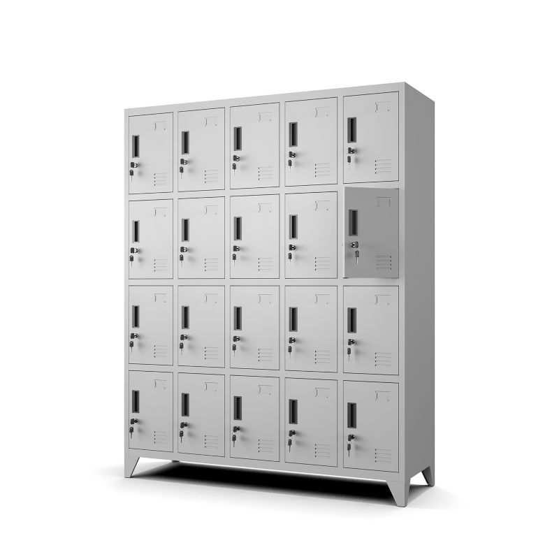 Szafa Muralo Metalowa BHP Szkolna Socjalna 20-skrytek Jasny Szary 136x172x45 cm 1 szt.