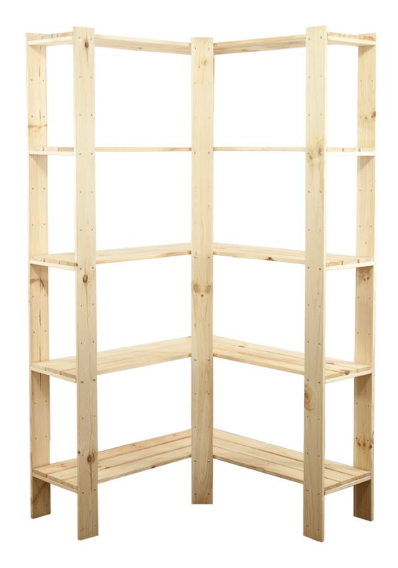 Regał narożny drewniany MODO24 modułowy sosnowy 166 cm 1 szt.