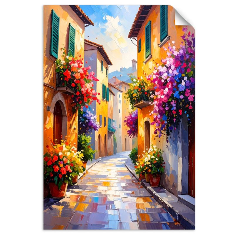 Naklejka na ścianę Feeby Kolorowe Piękne Włoskie Uliczki 90x130cm 1szt