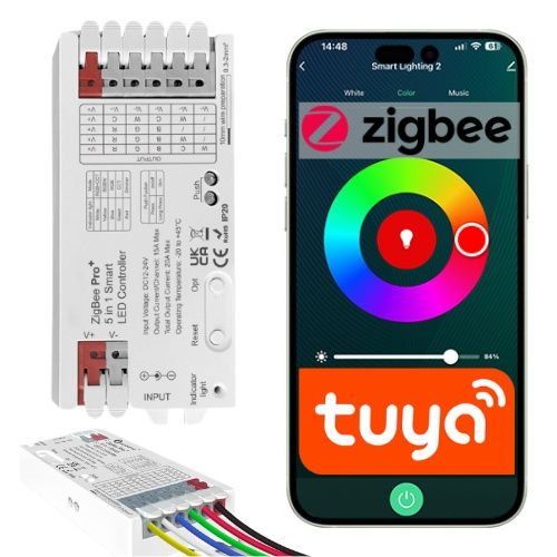 Kontroler LED Sone ZigBee do taśm i pasków LED Tuya Hue ConBee HA 5w1 DC 12-24V 1szt.