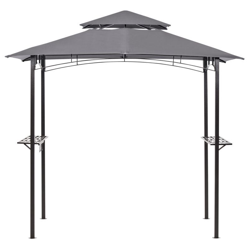 Pawilon ogrodowy Naro Metal 240 cm 148 cm Szary 1 szt.