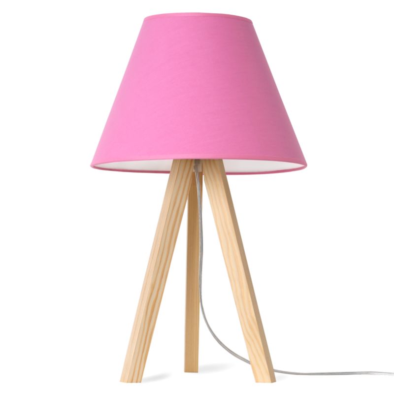 Lampa stołowa nocna trójnóg naturalny Light Home Pastel 1x E27 60W abażur różowy 1szt.