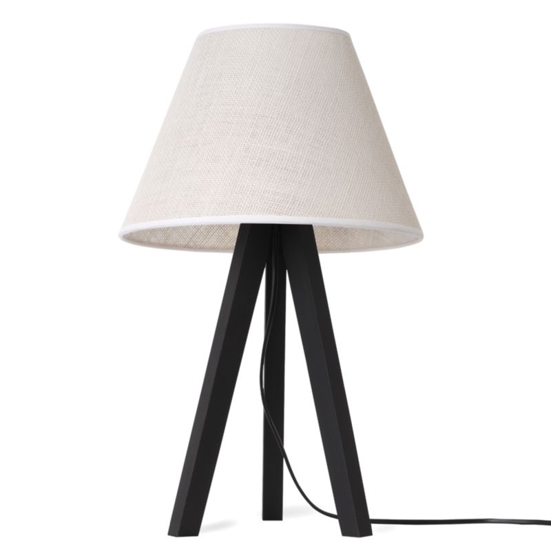 Lampa stołowa nocna trójnóg czarny Light Home Juta 1x E27 60W abażur biały 1szt.