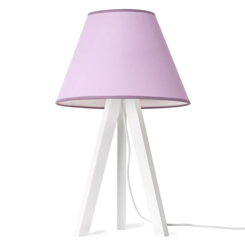 Lampa stołowa nocna trójnóg biały Light Home Pastel 1x E27 60W abażur fioletowy 1szt.