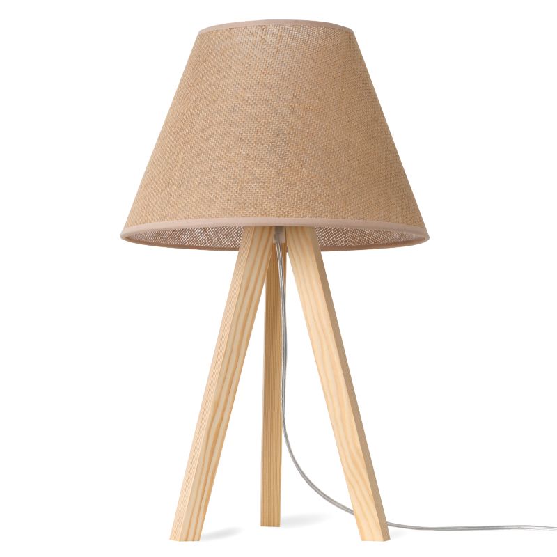 Lampa stołowa nocna trójnóg naturalny Light Home Juta 1x E27 60W abażur beżowy 1szt.