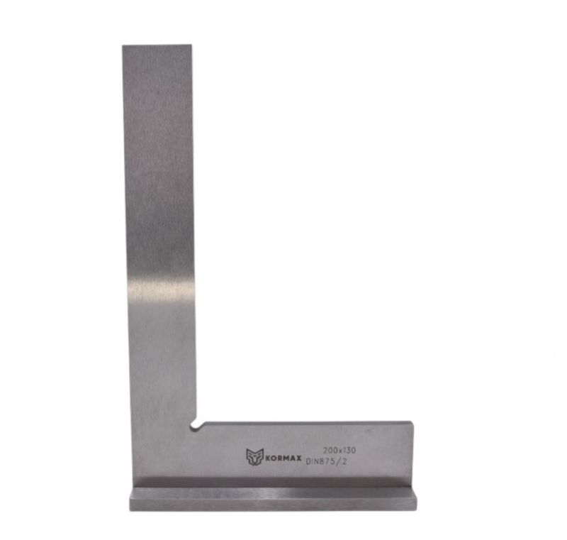 Kątownik ślusarski ze stopką Kormax 200x130mm stalowy DIN875/2 (MT1205-52C) - 1 szt.