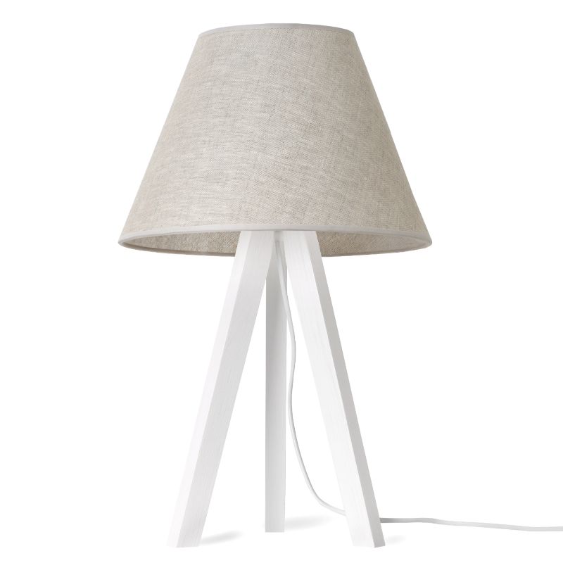 Lampa stołowa nocna trójnóg biały Light Home Len 1x E27 60W abażur 1szt.